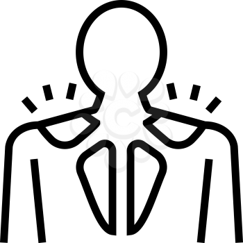 myositis disease line icon vector. myositis disease sign. isolated contour symbol black illustration