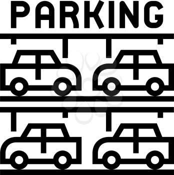 multilevel parking line icon vector. multilevel parking sign. isolated contour symbol black illustration