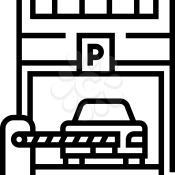 barrier of parking line icon vector. barrier of parking sign. isolated contour symbol black illustration