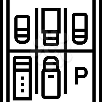 free place on parking line icon vector. free place on parking sign. isolated contour symbol black illustration