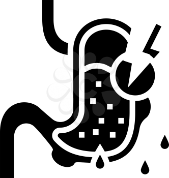 leaks in gastrointestinal system line icon vector. leaks in gastrointestinal system sign. isolated contour symbol black illustration