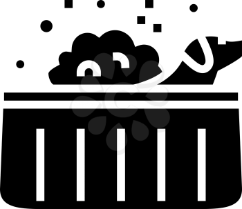 washing dog line icon vector. washing dog sign. isolated contour symbol black illustration