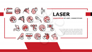 Laser Therapy Service Landing Web Page Header Banner Template Vector. Laser Removal Of Vascular Pathologies And Hair, Acne Treatment And Photorejuvenation Illustration