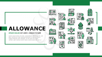 Allowance Finance Help Landing Web Page Header Banner Template Vector. Checking Status And Issue Of Allowance, Loss Of Breadwinner And Pregnancy Illustration