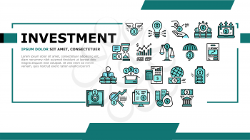 Investment Portfolio Landing Web Page Header Banner Template Vector. Investment In Education And Securities, Real Estate And Business, Safe And Bank Building Illustration