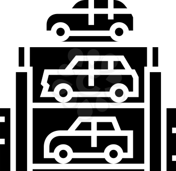 lift multilevel equipment parking line icon vector. lift multilevel equipment parking sign. isolated contour symbol black illustration