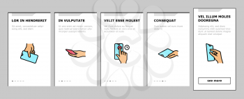 Smartphone Gesture Onboarding Mobile App Page Screen Vector. Zooming And Swiping, Press And Holding Finger On Smartphone Screen, Tapping On Phone Display Illustrations