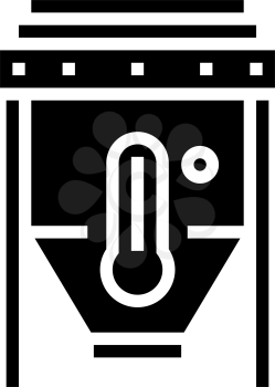 heating sand machine for glass production glyph icon vector. heating sand machine for glass production sign. isolated contour symbol black illustration