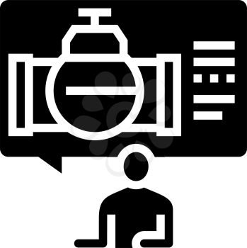 consultation pipeline construction glyph icon vector. consultation pipeline construction sign. isolated contour symbol black illustration