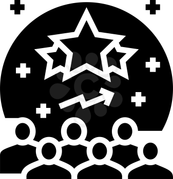 popularity reputation management glyph icon vector. popularity reputation management sign. isolated contour symbol black illustration