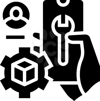 settings and fixing account ugc glyph icon vector. settings and fixing account ugc sign. isolated contour symbol black illustration