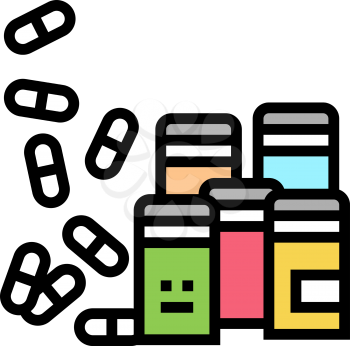 pills homeopathy containers color icon vector. pills homeopathy containers sign. isolated symbol illustration