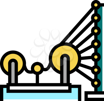 weaving and warping cotton machine color icon vector. weaving and warping cotton machine sign. isolated symbol illustration