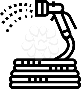 spray hose gardening line icon vector. spray hose gardening sign. isolated contour symbol black illustration