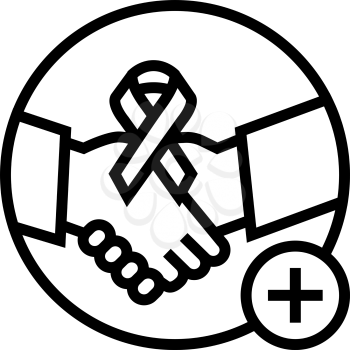 supportive dermato-oncology program line icon vector. supportive dermato-oncology program sign. isolated contour symbol black illustration