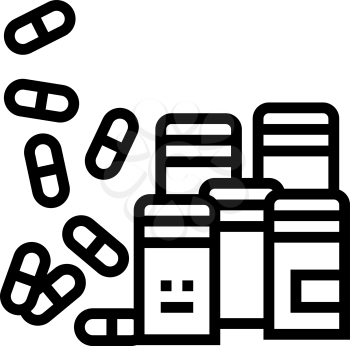 pills homeopathy containers line icon vector. pills homeopathy containers sign. isolated contour symbol black illustration