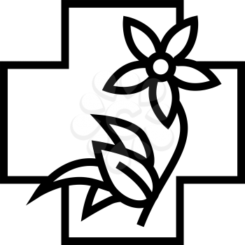 flower natural homeopathy medicine line icon vector. flower natural homeopathy medicine sign. isolated contour symbol black illustration