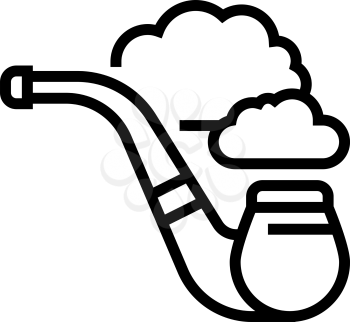 smoking pipe mens leisure line icon vector. smoking pipe mens leisure sign. isolated contour symbol black illustration