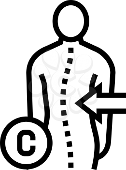 c-shaped scoliosis line icon vector. c-shaped scoliosis sign. isolated contour symbol black illustration