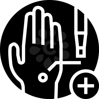 skin biopsy glyph icon vector. skin biopsy sign. isolated contour symbol black illustration