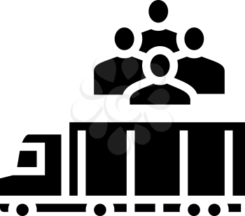 truck transportation refugee glyph icon vector. truck transportation refugee sign. isolated contour symbol black illustration