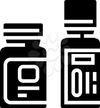 bottles with homeopathy medical drug glyph icon vector. bottles with homeopathy medical drug sign. isolated contour symbol black illustration