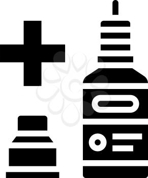 nasal or eye drops homeopathy glyph icon vector. nasal or eye drops homeopathy sign. isolated contour symbol black illustration