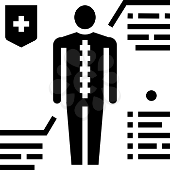 prevention scoliosis glyph icon vector. prevention scoliosis sign. isolated contour symbol black illustration