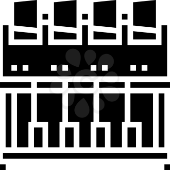 industrial embroidery machine glyph icon vector. industrial embroidery machine sign. isolated contour symbol black illustration