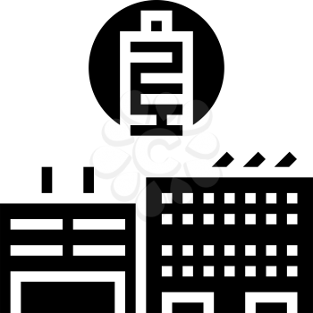 factory production textile glyph icon vector. factory production textile sign. isolated contour symbol black illustration