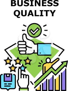 Business Quality Vector Icon Concept. Service Business Quality Development And Management, Customer Feedback And Client Feedback. Company Success Support And Product Color Illustration