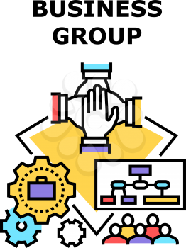 Business Group Vector Icon Concept. Business Group In Conference Room Listening And Watching Presentation Or Strategy For Developing Company. Successful Teamwork Process Color Illustration