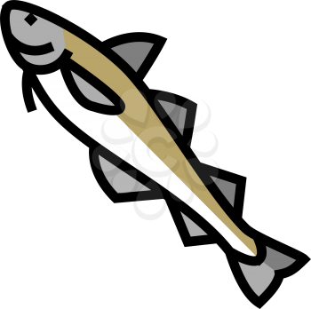 alaska pollock color icon vector. alaska pollock sign. isolated symbol illustration