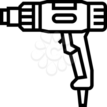 heat gun tool line icon vector. heat gun tool sign. isolated contour symbol black illustration