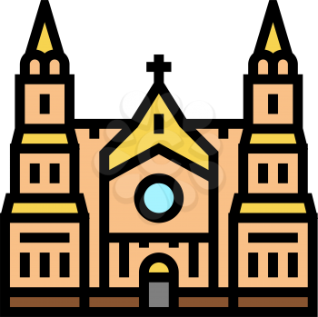 cathedral building color icon vector. cathedral building sign. isolated symbol illustration