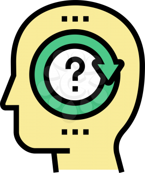 pondering question color icon vector. pondering question sign. isolated symbol illustration