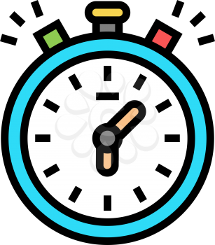 stopwatch playing time counting color icon vector. stopwatch playing time counting sign. isolated symbol illustration
