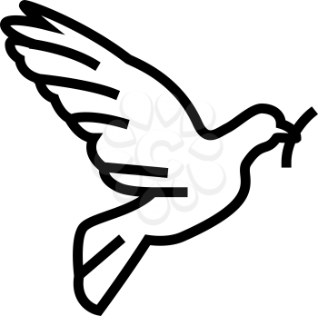 pigeon bird christianity line icon vector. pigeon bird christianity sign. isolated contour symbol black illustration