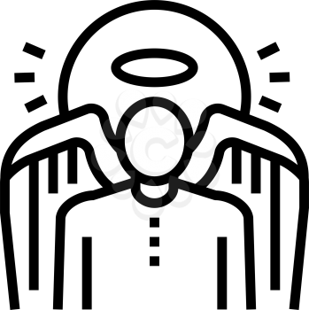 angel christianity line icon vector. angel christianity sign. isolated contour symbol black illustration