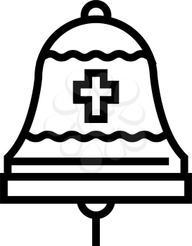 bell christianity line icon vector. bell christianity sign. isolated contour symbol black illustration