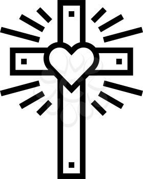 faith christianity line icon vector. faith christianity sign. isolated contour symbol black illustration