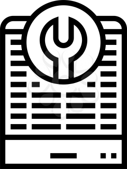 heat pump repair line icon vector. heat pump repair sign. isolated contour symbol black illustration