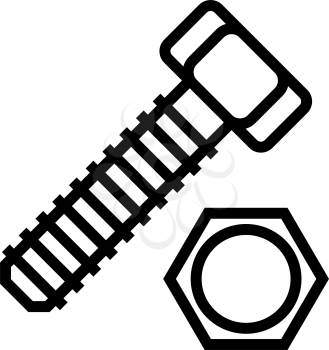 hex head bolt line icon vector. hex head bolt sign. isolated contour symbol black illustration