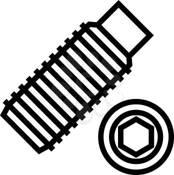 set screw line icon vector. set screw sign. isolated contour symbol black illustration