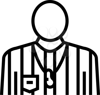 arbitrator judge or referee soccer line icon vector. arbitrator judge or referee soccer sign. isolated contour symbol black illustration