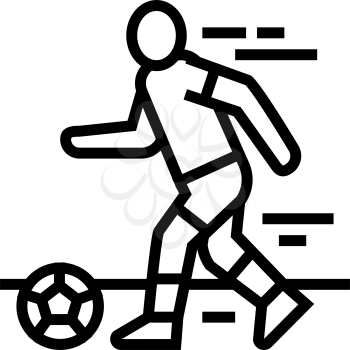 football player line icon vector. football player sign. isolated contour symbol black illustration