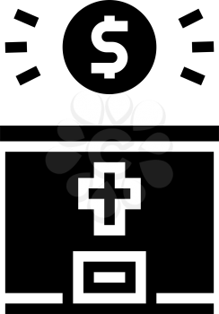 donation christianity glyph icon vector. donation christianity sign. isolated contour symbol black illustration