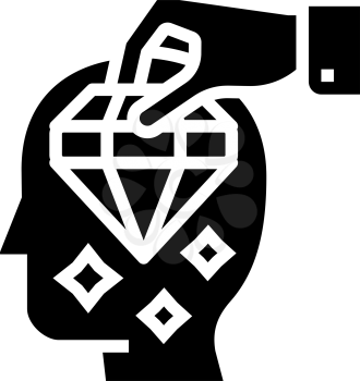 brilliancy knowledge glyph icon vector. brilliancy knowledge sign. isolated contour symbol black illustration