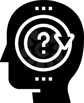 pondering question glyph icon vector. pondering question sign. isolated contour symbol black illustration