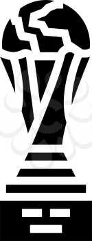cup award soccer championship glyph icon vector. cup award soccer championship sign. isolated contour symbol black illustration